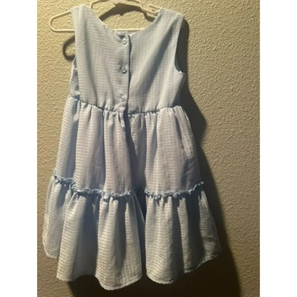 NWOT Disney Junior Minnie Mouse Blue Pleated Layered Waterfall Dress Size 4T